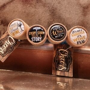 Cute Wine Bottle Stoppers Set Of 4 ~ Cute Sayings